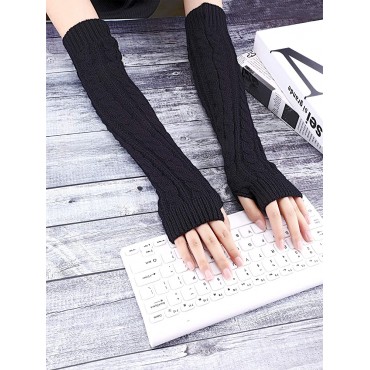 3 Pairs Arm Warmers Long Fingerless Gloves Knit Wrist Warmers with Thumb Hole for Women Girls - B00GT1WOJ