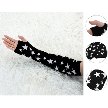 Allegra K Women's Arm Warmers Winter Knitted Elbow Long Cosplay Costume Fingerless Gloves - BA95GEV5T