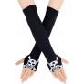 Bienvenu Knitted Long Fingerless Skeleton Gloves Unisex Halloween Punk Arm Warmer Sleeve - B2JX2VNEU
