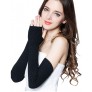 LerBen Women's Cashmere Warm Fingerless Gloves Winter Long Arm Warmer - BY4S3OBCS