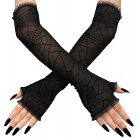 Luhiew Halloween Decorations Women's Spider Web Arm Warmer and Headband for Hallow Party … - BTIUQY509