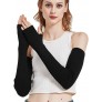 Novawo Wool Blend Warm Arm Warmers Super Soft Long Fingerless Gloves for Women - BE6RVONCG
