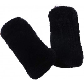 NWSTESLE Women Winter Warm Knit Fingerless Fur Gloves Hand Arm Warmers Mittens wiht fur - BVZSJQVGB