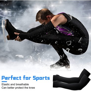 SATINIOR Thermal Arm Warmer Cycling Arm Warmer Thumbhole Winter Arm Sleeves Arm Cover with Thumb Holes for Men Women L Black - BFTNOR9SD