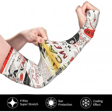 Sun Protection Arm Sleeves for Men & Women-Adult Sunscreen Arm Set Star Wars themed elements Cooling sleeves - B3D2M6K7Y