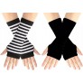 SUTARIH Striped Arm Warmers for Women Fingerless Gloves Striped Wrist Warmers 2 Pairs Set - B08C3EN3E