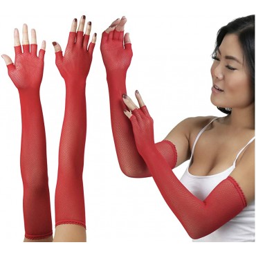 ToBeInStyle Women's Fishnet 100% Nylon Arm Length Glove Warmers - BQWIQQLLF