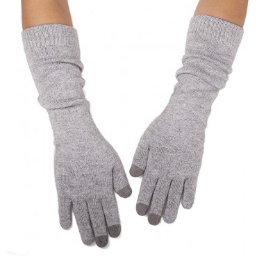 Women Knit Long Gloves Touchscreen Cashmere Blend Arm Warmers with Fingers Winter Warm Gloves - BQG4OE087