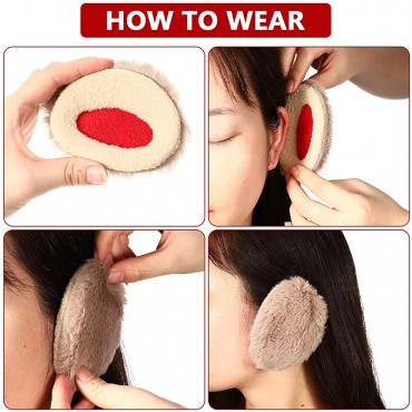 3 Pairs Bandless Ear Muffs Winter Fluffy Fleece Ear Cover Soft Thick Ear Warmers Windproof Ear Protection for Men Women - B419FCBCQ