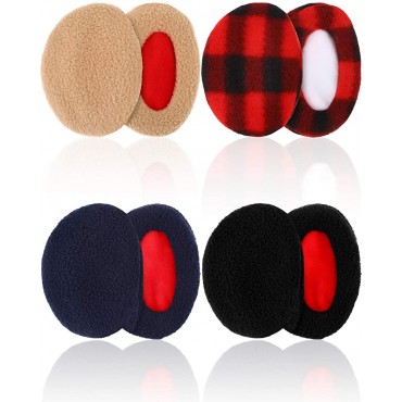 4 Pairs Unisex Bandless Ear Warmers Fleece Ear Muffs Thick Winter Ear Covers - BY9CGY1SW