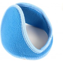 Aqua Turquoise Blue fleece ear muffs warmers behind head under hair 4.5 inch wide ear covers - BA4R61Z5I