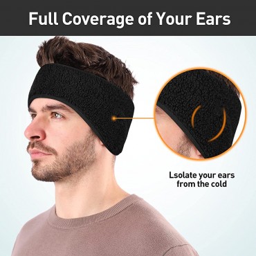 Arcweg Fleece Ear Warmers Winter Sports Headbands Thermal Stretchy Ear Muffs for Women Men Cycling Yoga Ski Running - BINJMRXRV