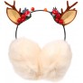 Christmas Warm Earmuffs Reindeer Headband: Winter Earmuff Antler Hairband Khaki Ear Warmers for Winter Outdoor Warm Custom - BUMMKN8CJ