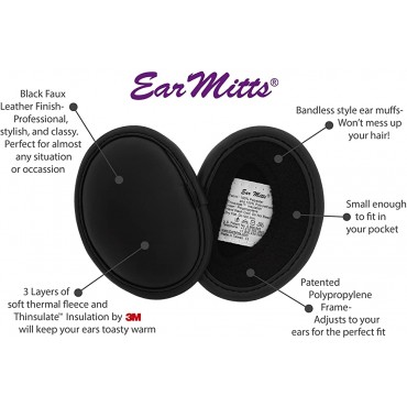 Ear Mitts Bandless Ear Muffs For Men & Women Soft Winter Ear Warmers 2 Sizes - BKCWLXFRE