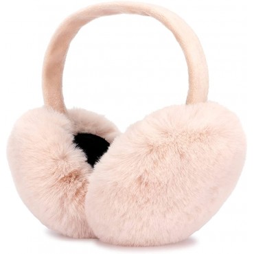 Ear muffs For Winter Women Faux Fur Foldable Girls Earmuffs Cute Outdoor Warm Ear Warmers - BOKE9JX9R