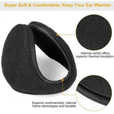 Gelante Unisex Classic Fleece Earmuffs for Cold Weather. Ear Warmer Behind the Head. - BPRKUAUNN