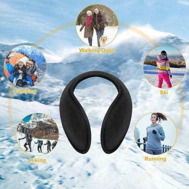 Gelante Unisex Classic Fleece Earmuffs for Cold Weather. Ear Warmer Behind the Head. - BPRKUAUNN