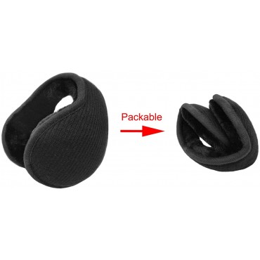 LETHMIK Outdoor Foldable EarMuffs,Unisex Winter Packable Knit Warm Fleece Ear Warmers Cover - B339LZPN8