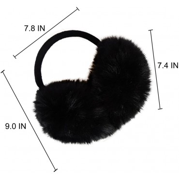 LETHMIK Womens Faux Fur Earmuffs Foldable Big Winter Outdoor Ear Warmers - B97UNSIKU