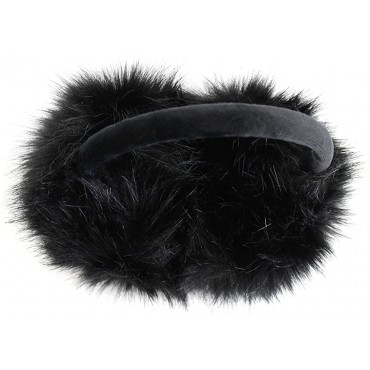 Luxurious Faux Fur Winter Chic Earmuffs- Adjustable Large Oversized Soft Furry Ear Warmers - BRAJEW0A5
