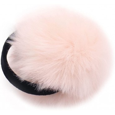 surell Faux Fox Fur Earmuffs with Velvet Band Fake Fur Fall and Winter Women's Fashion Fluffy Earmuffs Comfortable Fuzzy Plush Headband Accessories Women's Fashion Pink - BQS1PNAT9
