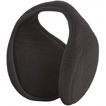 Top Headwear Wrap Around Fleece Winter Earmuff Ear Warmer Cover Black - BQXWVL6IA