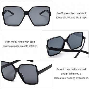 Dollger Oversized Square Sunglasses for Women Big Large Wide Fashion Shades for Men 100% UV Protection Unisex - BO1XEP57T
