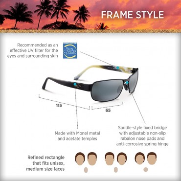 Maui Jim Black Coral Rectangular Sunglasses - BELV7FZOK