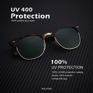 Polarized Sunglasses for Men and Women Semi-Rimless Frame Driving Sun glasses 100% UV Blocking - BQP8AYQQO