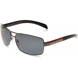 Prada Sport PS54IS Sunglasses-5AV 5Z1 Gunmetal Polarized Gray Lens-65mm - BKSDZH68T