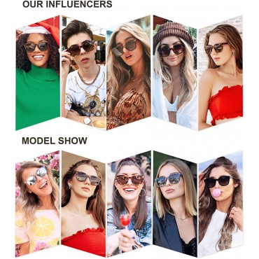 SOJOS Classic Square Polarized Sunglasses for Women Men Retro Trendy UV400 Sunnies SJ2050 - B14B16NI6