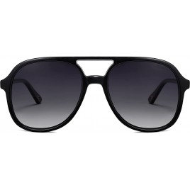 SOJOS Retro Square Polarized Sunglasses 70s Vintage Oversized Shades Double Bridge Sun Glasses SJ2174 - BXA07DMJR