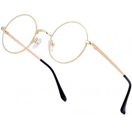Eylrim Round Blue Light Blocking Glasses for Women Men Circle Clear Lens Metal Frame Eyeglasses Non Prescription - BHM6BPHYZ