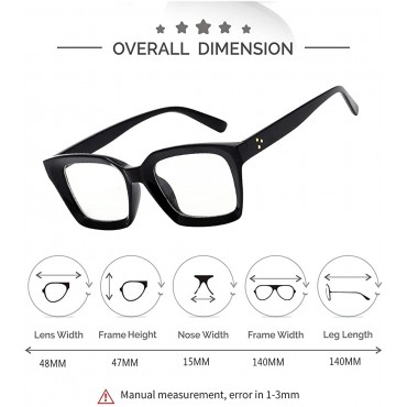 KURSAN Classic Non Prescription Glasses for Women Men Thick Square Frame Eyeglasses - BLHSA5WTW