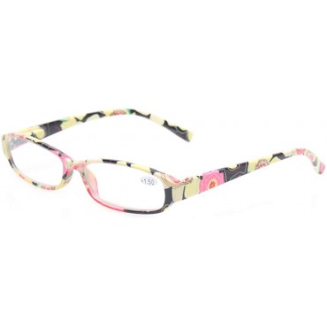 Reading Glasses 4 Fashion Women Eyeglasses with Floral Design Classic Spring Hinge Readers - B2ZDLZHYP