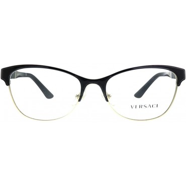 Versace VE 1233Q 1366 Black Pale Gold Metal Cat-eye Eyeglasses 53mm - B95IVR8OI