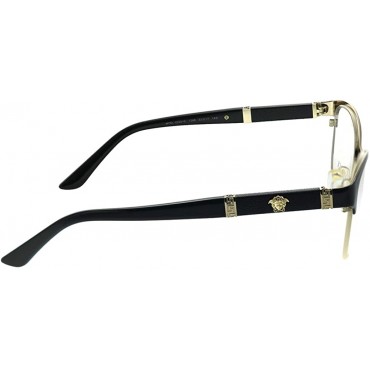 Versace VE 1233Q 1366 Black Pale Gold Metal Cat-eye Eyeglasses 53mm - B95IVR8OI