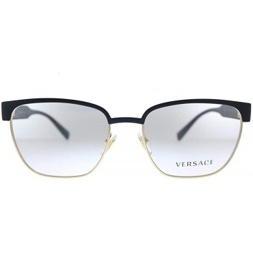 Versace VE 1264 1436 5 Matte Black Gold Metal Oval Eyeglasses 54mm - BVHO872T9