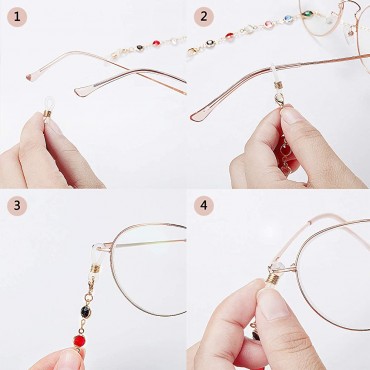 2 Pieces Beaded Eyeglass Chains for Women Colorful Beaded Sunglasses Chain Reading Eyeglasses Holder Strap Cord Lanyard Eyewear Retainer - BEWBH20GK