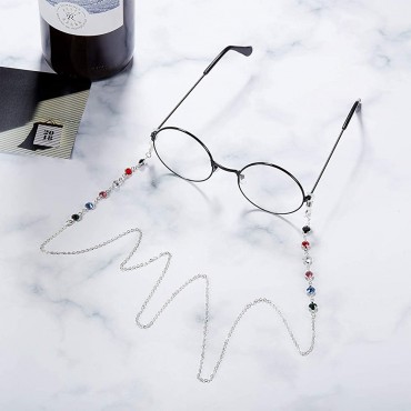 2 Pieces Beaded Eyeglass Chains for Women Colorful Beaded Sunglasses Chain Reading Eyeglasses Holder Strap Cord Lanyard Eyewear Retainer - BEWBH20GK