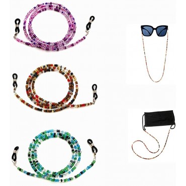 3 PCS Bead Eyeglass Chain for Women Lanyard Sunglasses Holder Glasses Retainer Strap for glasses hanging - BV39AKBHF