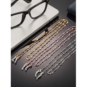 3 Pieces Stainless Steel Eyeglass Chain for women Cord Reading Glass Lanyard Sunglass Holder with 6 Pieces Extra Silicone Loop - B4WJHXVXW
