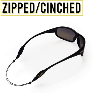 Cablz Zipz Adjustable Eyewear Retainer | Adjustable Lightweight Low Profile Off-The-Neck Eyewear Retainer Strap | Stainless Black Stainless 18in Regular Tip - B2A27CLCX