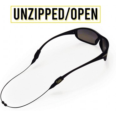 Cablz Zipz Adjustable Eyewear Retainer | Adjustable Lightweight Low Profile Off-The-Neck Eyewear Retainer Strap | Stainless Black Stainless 18in Regular Tip - B2A27CLCX