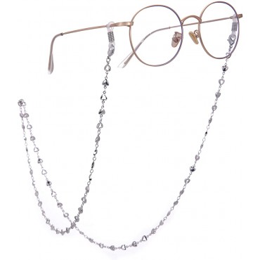 cooltime Silver Heart Eyeglass Chain Face Mask Chain Women Eyewear Accessoriessilver-white rubber - BIJX8DFH6