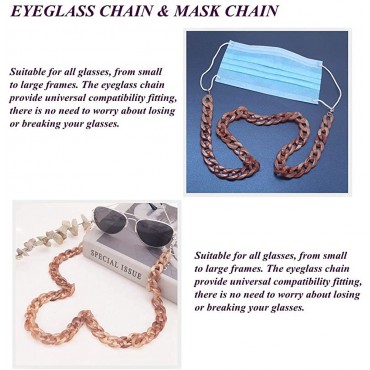 Eyeglass Chain Sunglass Chain for Women Men Acrylic Mask Lanyard Chain Face Mask Chain for Adults - B9CDNVWUO