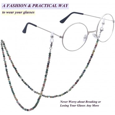 Eyeglasses Chain Sunglasses Chain Fashion Natural Stone Beaded Mask Lanyard Chain Face Mask Holder Chain for Women Men - B6GM88S7R