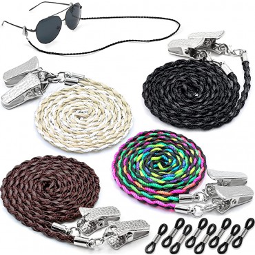 Glasses Strap Chains Premium ECO Leather Eyeglass Holder Strap Strings Cords Glasses Lanyard for Men Women - BGHE1PUZE