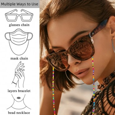 Joomade Eyeglasses Chains Stylish Mask Lanyard Beaded Sunglasses Chain Strap Glasses Necklace Holder for Women - BK30GACPJ