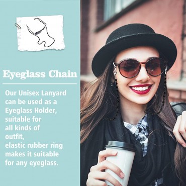 Mask Necklace Glasses Chain Lanyard for Women CRIMMY Stylish Eyeglasses Chains Beaded Sunglass Eye Glass Chain Holder - BLRKW33YN